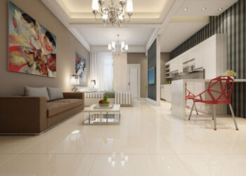 Cách phối màu gạch ốp tường phòng khách hiện đại, sang trọng