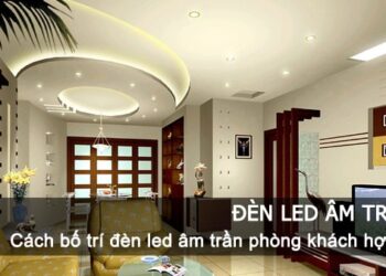 cách bố tri đèn led âm trần phòng khách