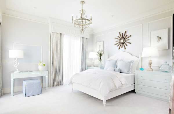 Một thiết kế phòng ngủ hiện đại kết hợp với màu trắng cho cảm giác trẻ trung